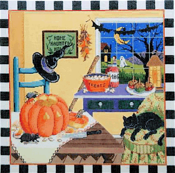 Home Haunted Home 14 x 14  18 Mesh Once In A Blue Moon By Sandra Gilmore 18-122
