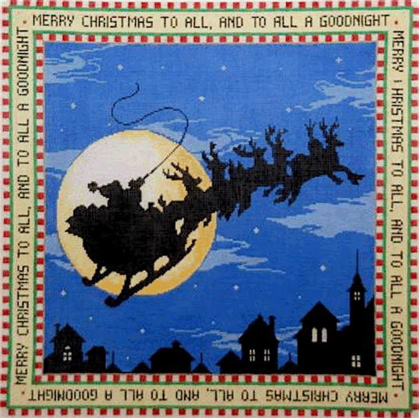 Merry Christmas 15 x 15  18 Mesh Once In A Blue Moon By Sandra Gilmore 18-179