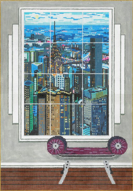 Manhattan Window 14ct 13 x 19 14 Mesh Once In A Blue Moon By Sandra Gilmore 14-911 