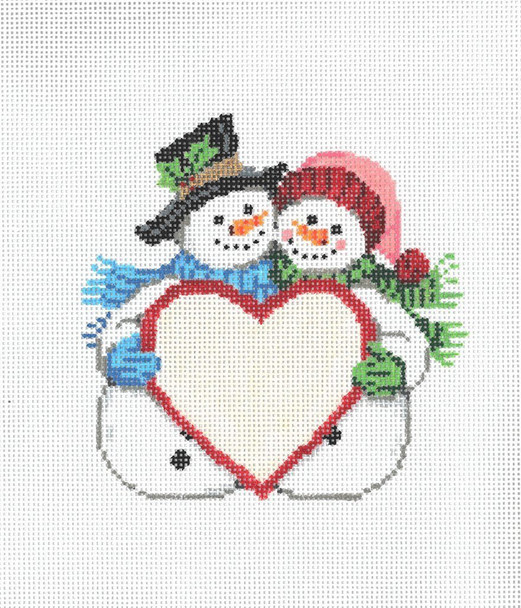 Ornament Snow Couple (O-22) 4.5 x 4.5 18 Mesh Once In A Blue Moon By Sandra Gilmore 18-904