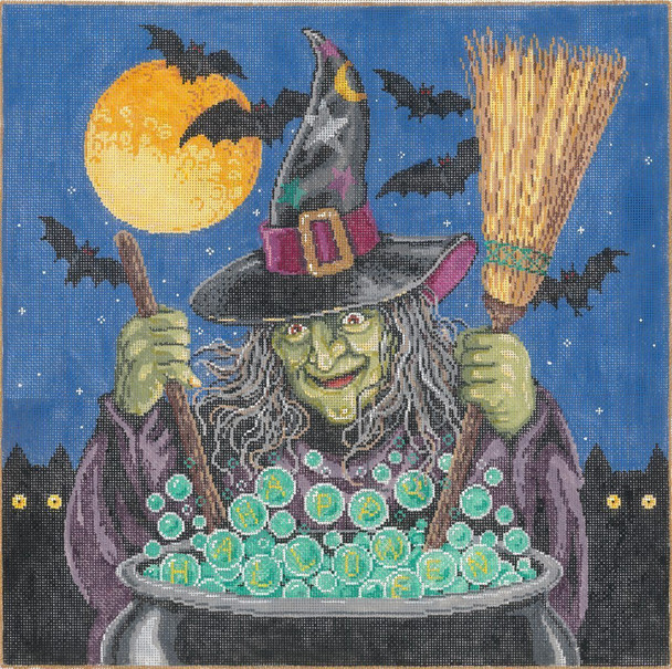 Toil & Trouble 17 x 17  16 Mesh Once In A Blue Moon By Sandra Gilmore 16-207 
