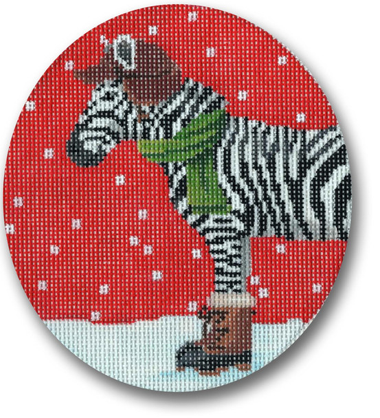 SC-XO 27 Zebra Dressed for Winter 4.5 x 5 18 Mesh Scott Church Creative