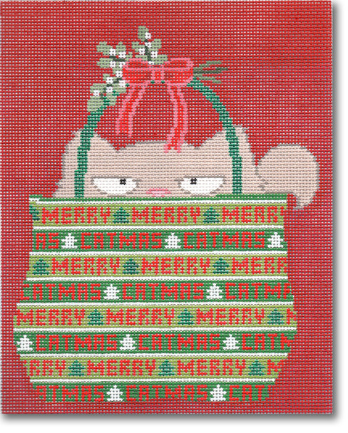 SA-PL 46 Merry Catmas 13 Mesh 7.75 x 9.5 Starke Art Designs