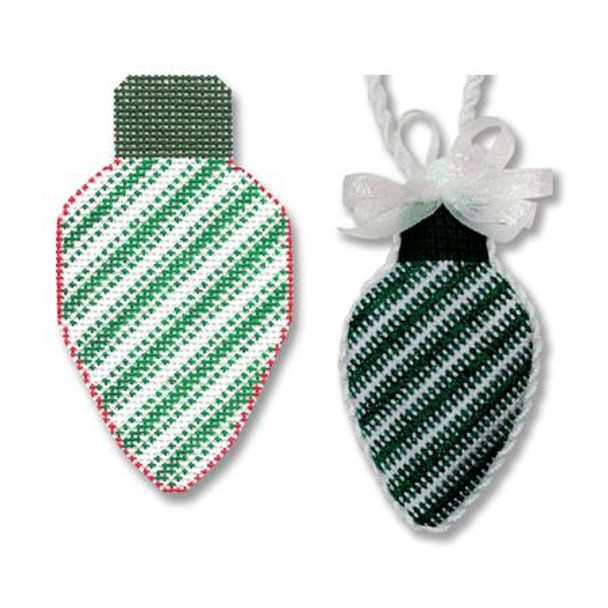 S-XO W Lightbulb - Green, White Ticking 2 X 3.5" 18 Mesh Eddie & Ginger 