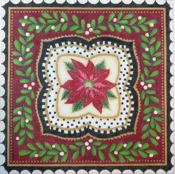 LL-PL02 Dutch Poinsettias 10 x 10 18 Mesh LoriLynn Simms