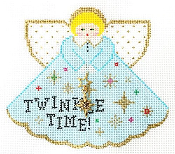 PP996KN Angel with charms: Twinkle Time (light blue) 5.25x4.5 18 Mesh Painted Pony Designs