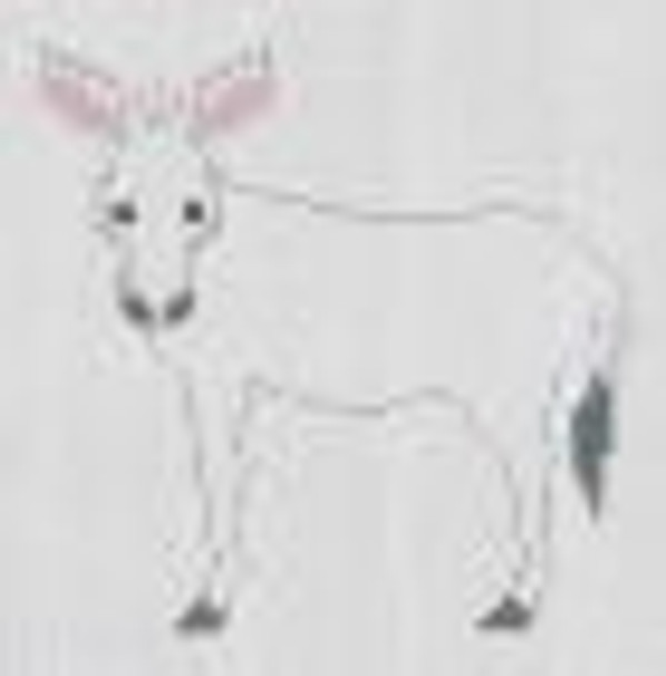 PT309-SG Donkey (grey canvas) Designs by Petei 18 Mesh 5½ x 5½ With Stitch Guide by John Waddlell