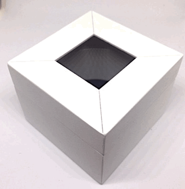 White Square Wood Box 1.3" opening Magnetic Closure Beth Gantz