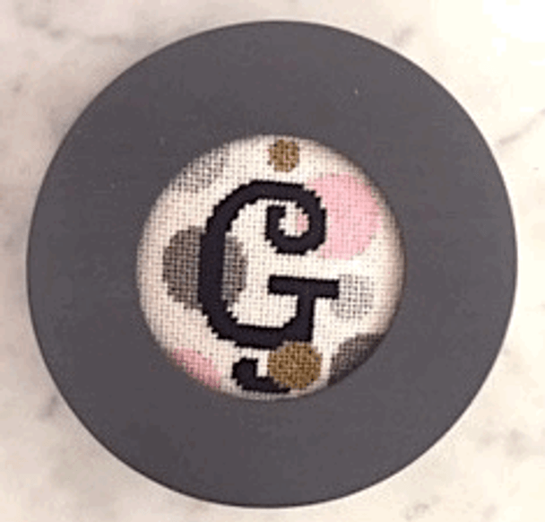 Gray Round Box 2.5" opening Magnetic Closure Beth Gantz Shown In Pink