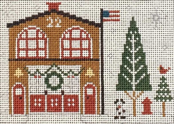 EWE-574 Firehouse©Little House Needleworks	6 1/2 x 4 1/2  13 Mesh Ewe And Eye