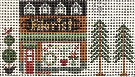 EWE-577 The Florist©Little House Needleworks 6 5/8 x 4 13 Mesh Ewe And Eye