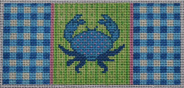 IB803 Blue Crab/Gingham Insert 6”x2.75” #18 Two Sisters Designs (Barbara Bergsten Designs )