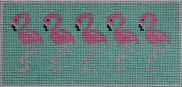 IB802 Pink Flamingo on Aqua Insert 6”x2.75” #18 Two Sisters Designs (Barbara Bergsten Designs )