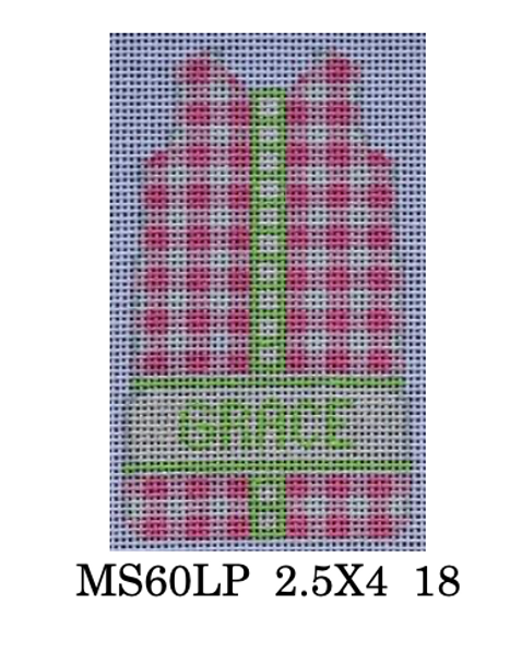 MS60LP Light Pink Gingham Shift 4”x2.5” #18 Mesh Two Sisters Designs