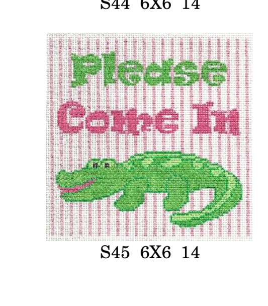 S45 Come In 6"x6" #14 Mesh Two Sisters Designs