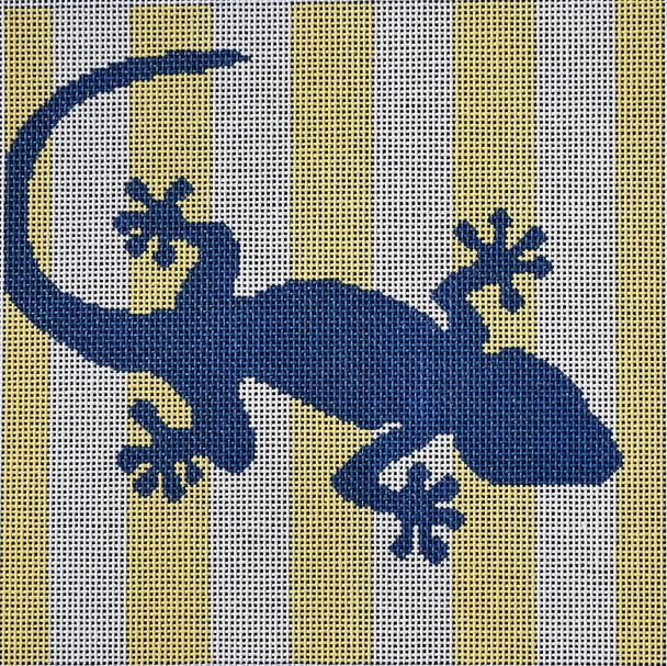 SQ66 Geckos Stencil/Yellow 8”x8” #14 Mesh Two Sisters Designs