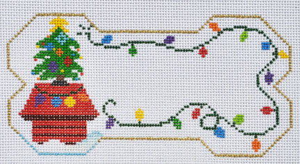 BP-20 BP DESIGNS Dog House Bone Ornament 6 ½ x 3 ¾ 18 Mesh