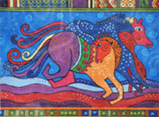 LB-140 Rainbow Horses 151⁄2x11 1⁄2 18 Mesh LAUREL BURCH 