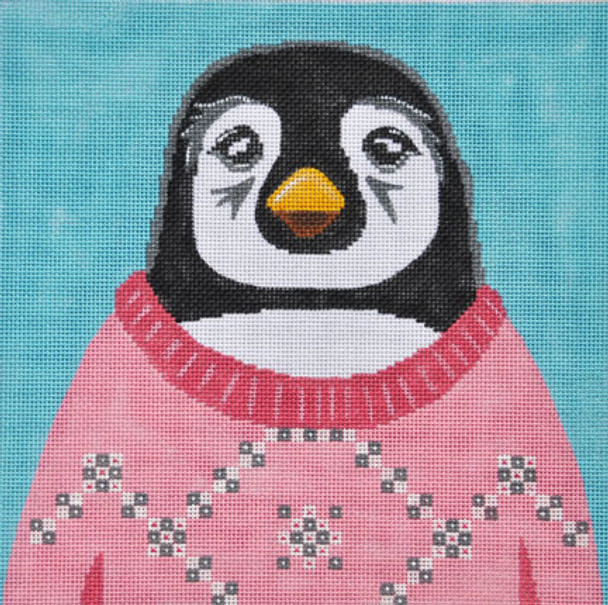 ZIA-95 Holiday Sweater Penguin 8x8 18 Mesh ZIA DESIGNS Danji Designs