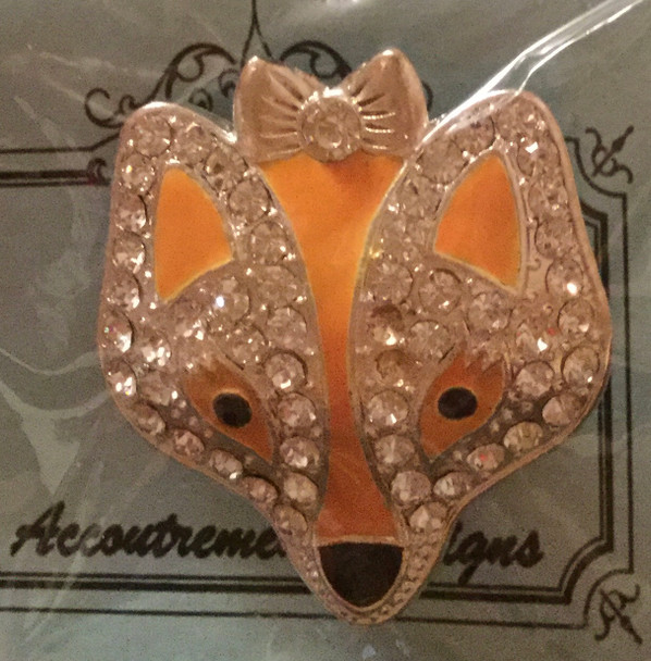 ANIMAL Fox Face Orange Crystal Needle Minder Magnet Limited Accoutrement Designs