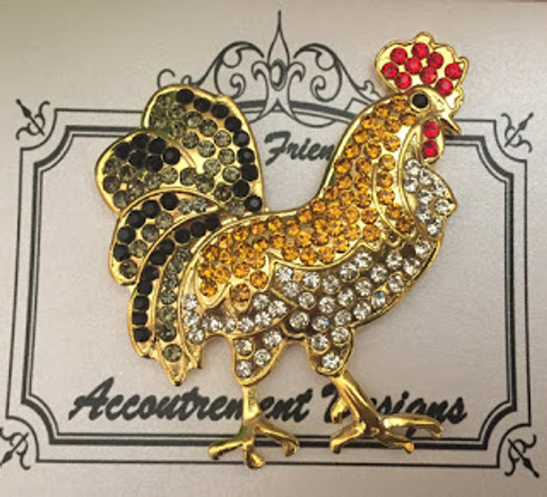 Animal:   Rooster Gold Needle Minder Magnet Monster Accoutrement Designs