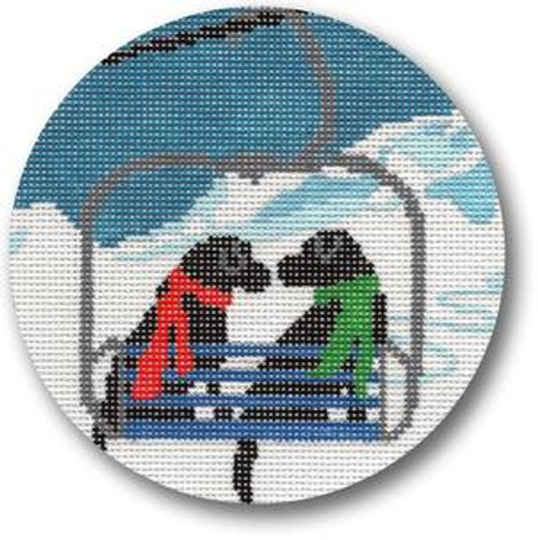 LRE-XO04  Ski Lift Love 4.5 “ Rnd. 18 Mesh Liora Manne 