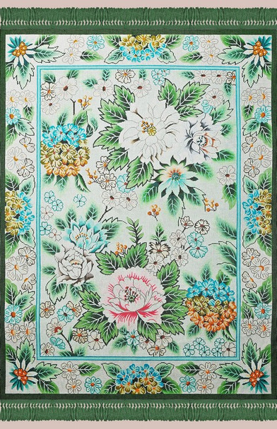 R1001 Lee's Needle Arts Rug, Green Garden Hand-painted canvas - 10 Mesh 48X36