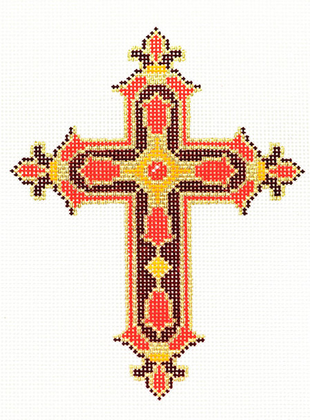 AO1279 Lee's Needle Arts Cross/Red - 5"x7" - 13M  Hand-Painted Canvas