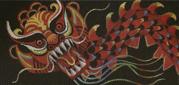 BR73 Lee's Needle Arts BR,  Year Of The Dragon - Leigh Design Exclusive  Hand-painted canvas - 18 Mesh 2011 8.25in x 4in