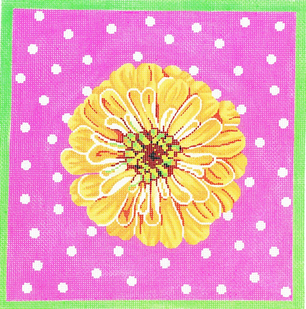 P1175 Lee's Needle Arts Zinnia/Yellow 13 Mesh 12X12