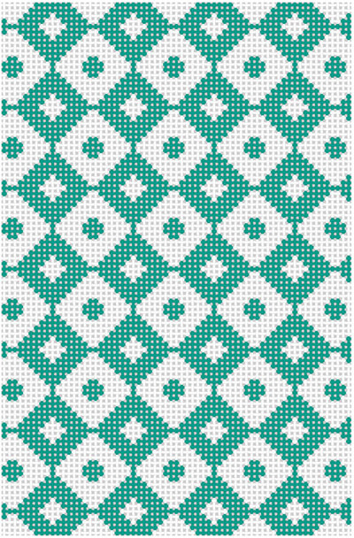 SOS3012 Teal Checkers 18 Mesh 3.5in x 5.5in BC Size Son of a Stitch Designs