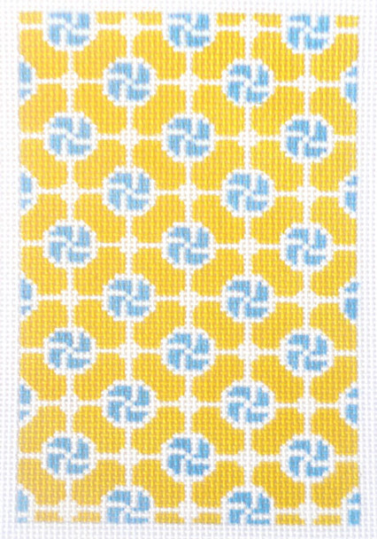 SOS3013 Blue & Yellow Pinwheels Lee Insert Size BC 18 Mesh 3.6" X 5.5" Son of a Stitch Designs