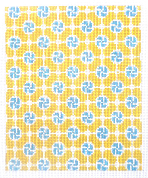 SOS4013 Blue & Yellow Pinwheels Lee Insert Size BG 18 Mesh 5.2" X 6" Son of a Stitch Designs