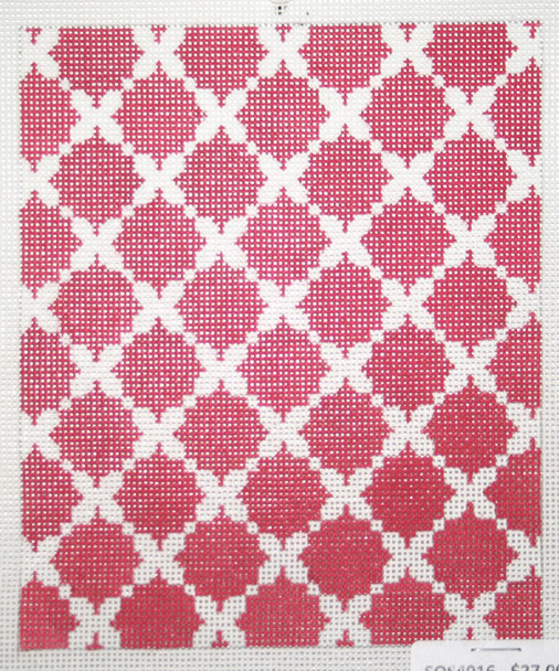 SOS4016 Pink Mosaic Tiles 18 Mesh 5in x 6in BG Size Son of a Stitch Designs