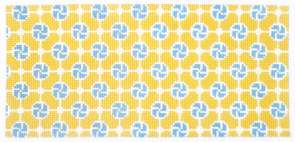 SOS6013 Blue & Yellow Pinwheels 18 Mesh 8.5in x 3.5in - LEE BR Size Son of a Stitch Designs
