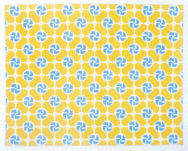 SOS7013 Blue & Yellow Pinwheels  18 Mesh 10.25in x 8.25in BF Size Son of a Stitch Designs