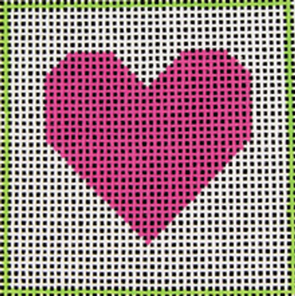 D4 Pink Heart DeElda Needleworks Beginner Needlepoint kit
