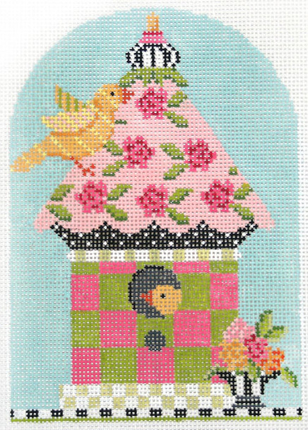 KBH01-18 Spring Posies Birdhouse 4" x 5.75", 18 Mesh KELLY CLARK STUDIO, LLC