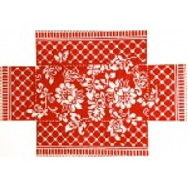 Wg12690 Karen's Red Damask 9 3/4 X 13 3/4 13ct Whimsy And Grace BRICK COVER 