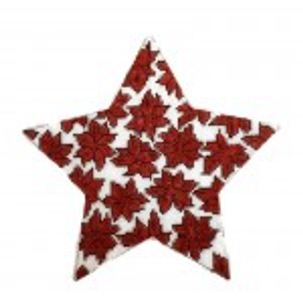 Wg11767 Poinsettia Star - red 6"  6"   18 ct Whimsy And Grace ORNAMENT 