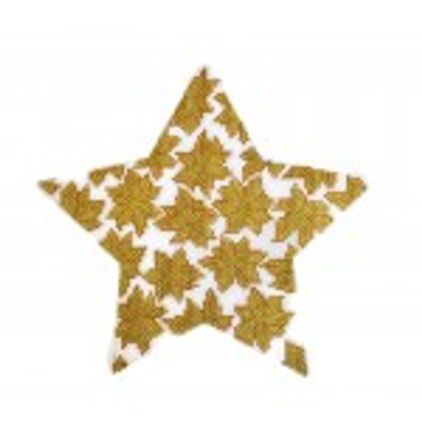 Wg11766 Poinsettia Star - gold  6"   18 ct Whimsy And Grace ORNAMENT 