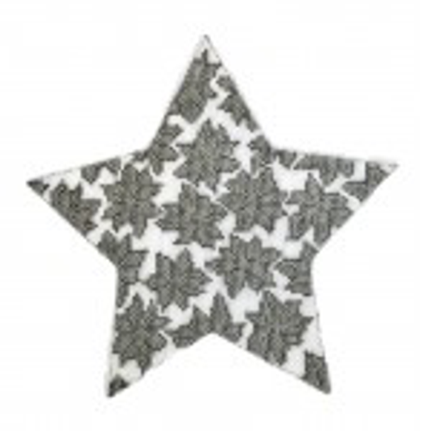 Wg11765 Poinsettia Star - silver  6"   18 ct Whimsy And Grace ORNAMENT 