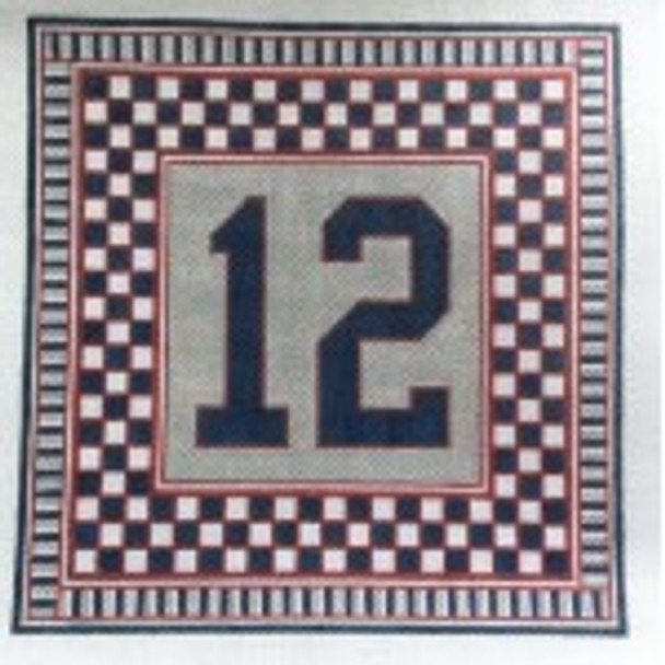Wg12995 Football Fan Pillow A, New England 11 1/4" Square 13 ct Whimsy And Grace
