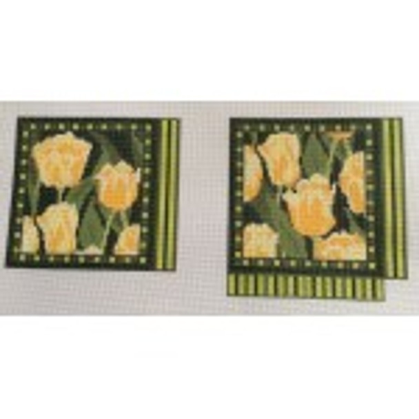 Wg12921 Yellow Tulips Coin Purse 4 1/2  X  4 1/4     18 ct. Whimsy And Grace