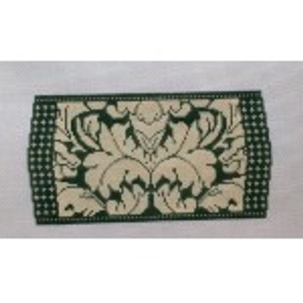 Wg12353N Royal Damask Needle Case - green 7.5 x 4 18ct. Whimsy And Grace