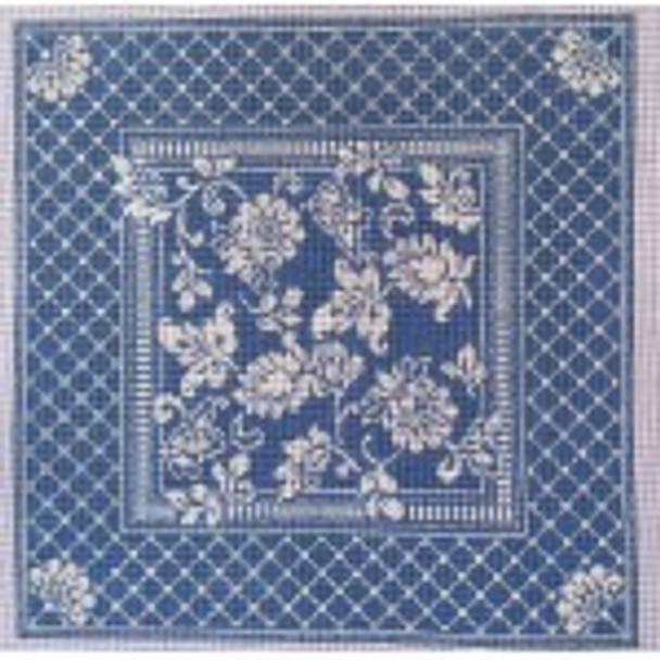 Wg12696 Karen's Damask Pillow - Wedgewood & White 12" square 18 ct  Whimsy And Grace Coasters