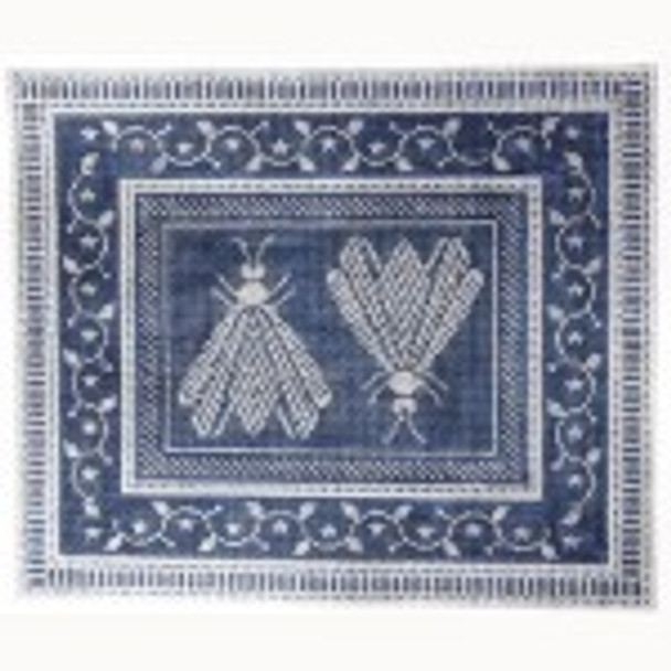 Wg12621 N's 2 Bees Pillow - Midnight & Pearl 9X101/2 18ct Whimsy And Grace
