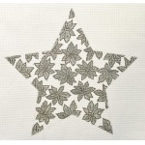 Wg11859 Poinsettia silver 10" 18 ct  Whimsy And Grace TREE TOPPER STAR