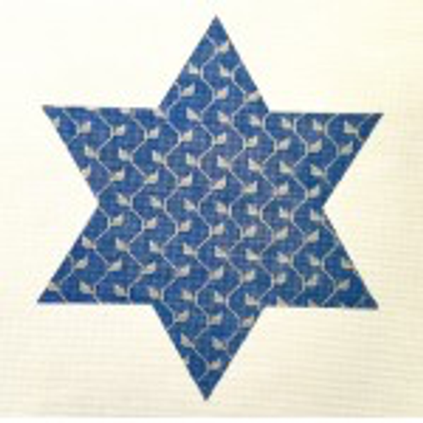 Wg11849 Star of David (Vine) Blue & Silver 9" 18 ct  Whimsy And Grace