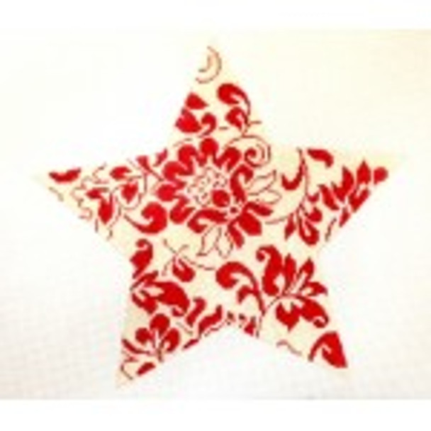 Wg12732 Bill's red & ivory 9" 18ct Whimsy And Grace TREE TOPPER STAR